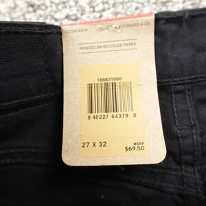 NEW Levis Jeans Womens 27 Black Denim Pants 724 High Rise Slim Straight Stretch